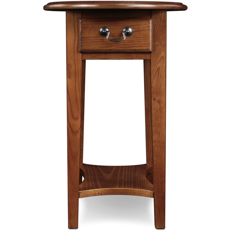 Pemberly Row Oval End Table in Medium Oak