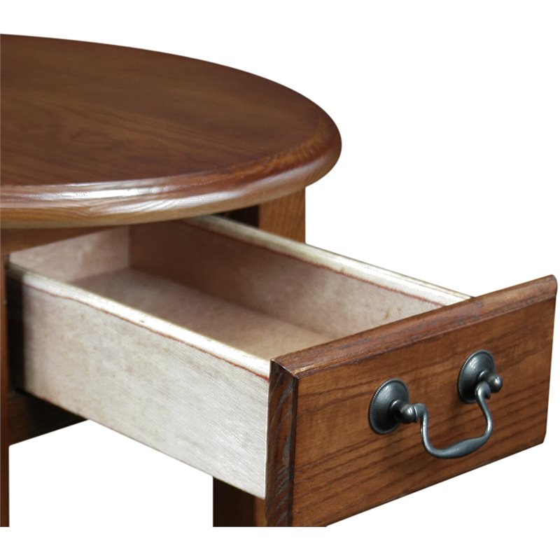 Pemberly Row Oval End Table in Medium Oak