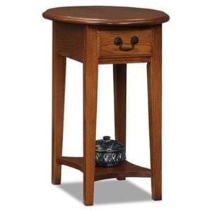 Pemberly Row Oval End Table in Medium Oak