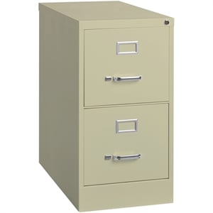Pemberley Row Metal Beige Filing Cabinet Vertical 2 Drawers 28.38&quot Pre-Assembled