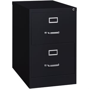 Pemberley Row Metal Black Filing Cabinet Vertical 2-Drawer 28.38&quotH x 18&quotW x 25&quotD Assembled