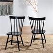 Pemberly Row Traditional Dining Side Chair in Black (Set of 2)