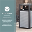 Pemberly Row Metal Trash Receptacle in Black and Steel Ash