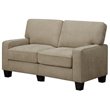 Pemberly Row Modern Fabric Loveseat with 2 Pillows in Silica Sand Beige