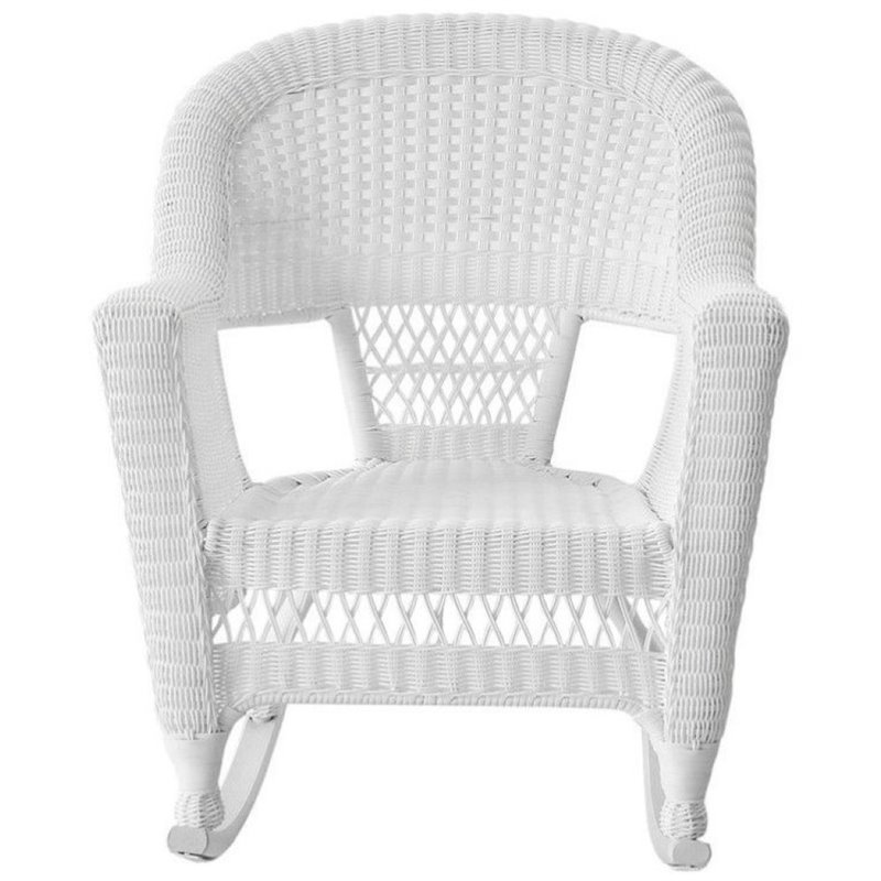 Pemberley Row Wicker White Patio Rocker Set of 2 36
