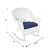 Pemberly Row Wicker / Rattan Rocker Chair in White/Blue (Set of 2)