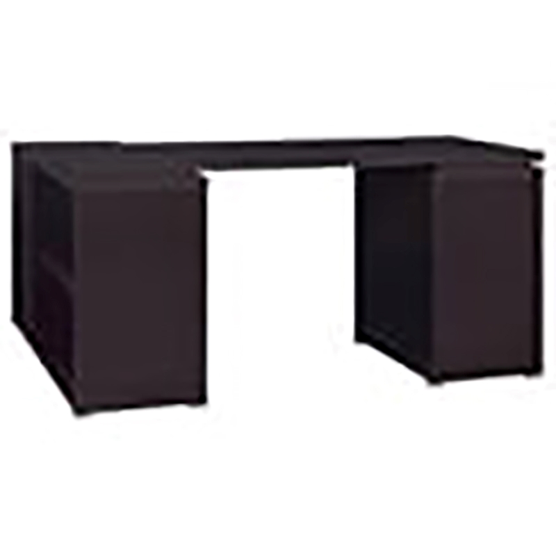 Pemberly Row Contemporary Wood L Shaped Writing Desk in Cappuccino