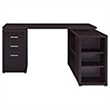 Pemberly Row Contemporary Wood L Shaped Writing Desk in Cappuccino