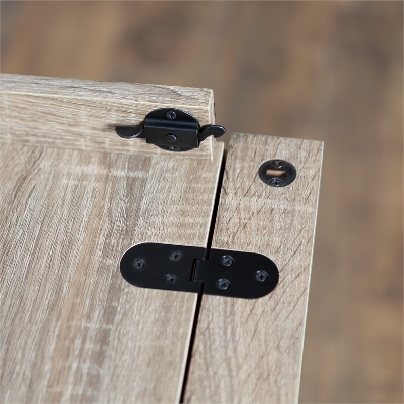 Pemberley Row MDF Driftwood Natural/Black Computer Desk Rectangular USB Port 60