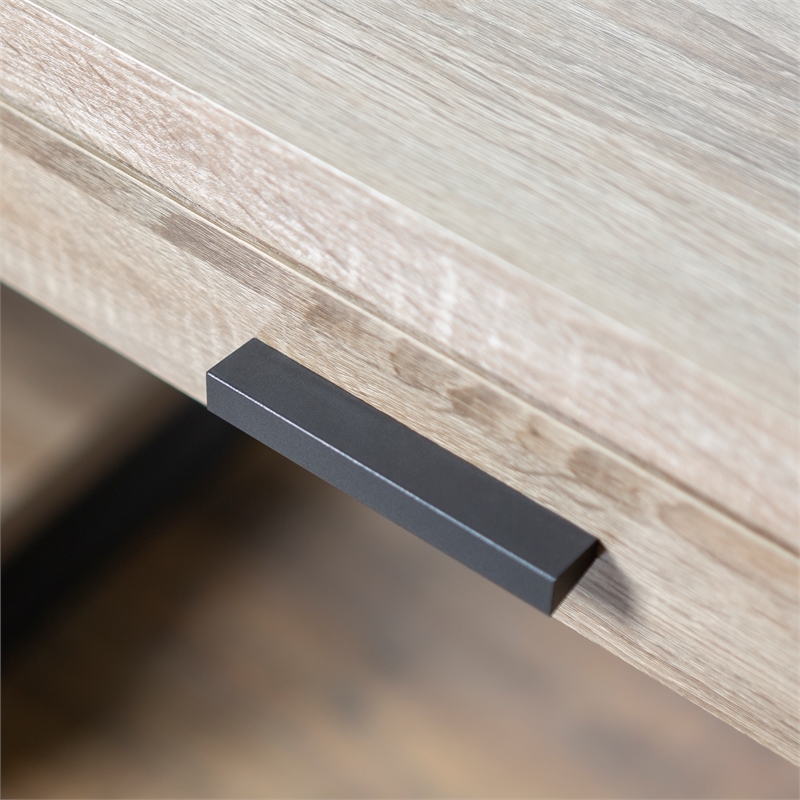 Pemberley Row MDF Driftwood Natural/Black Computer Desk Rectangular USB Port 60