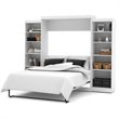 Pemberly Row Queen Murphy Bed and 2 Shelving Units (115W) in White