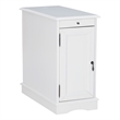 Pemberly Row 1 Door Transitional MDF/Poplar Wood End Table in White