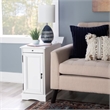 Pemberly Row 1 Door Transitional MDF/Poplar Wood End Table in White