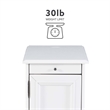Pemberly Row 1 Door Transitional MDF/Poplar Wood End Table in White