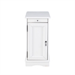 Pemberly Row 1 Door Transitional MDF/Poplar Wood End Table in White