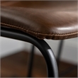 Pemberly Row Faux Leather Bar Stool Chair Set of 2 in Brown - Saddle Seat