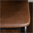 Pemberly Row Faux Leather Bar Stool Chair Set of 2 in Brown - Saddle Seat