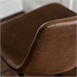 Pemberly Row Faux Leather Bar Stool Chair Set of 2 in Brown - Saddle Seat