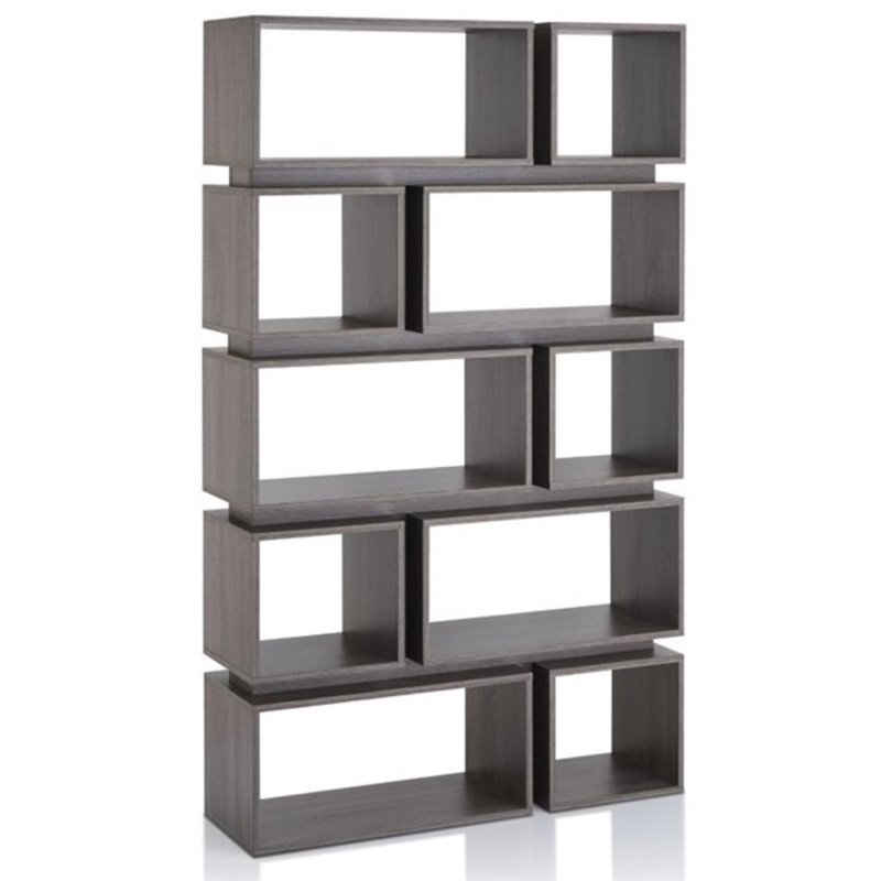 Pemberley Row Solid Wood Distressed Gray Bookcase Rectangular 65.25