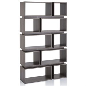 Pemberley Row Solid Wood Distressed Gray Bookcase Rectangular 65.25&quot Unassembled