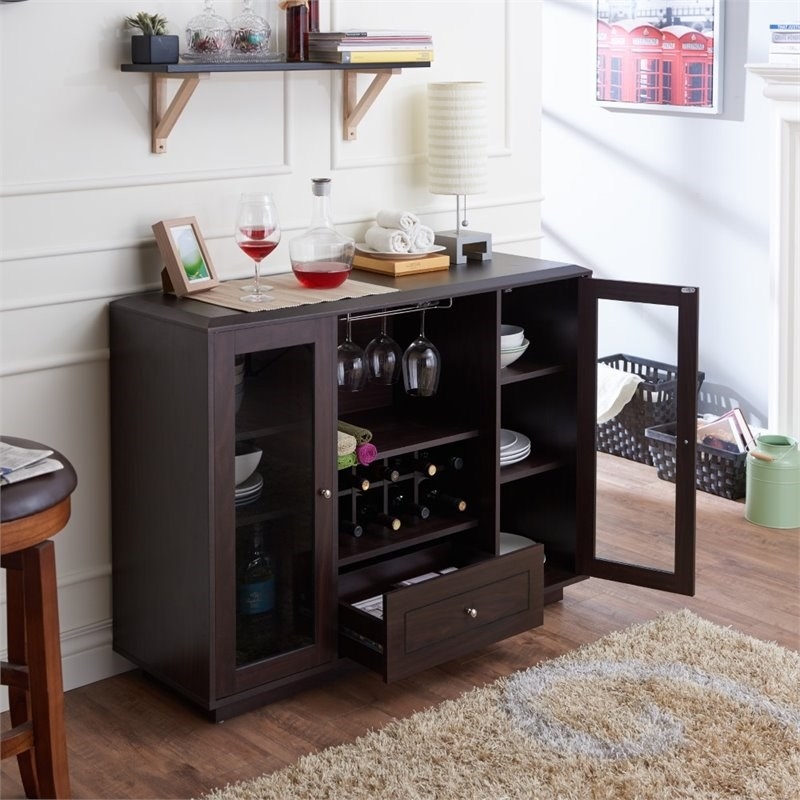Pemberley Row MDF Wood Veneers Espresso Buffet Rectangular 47.3