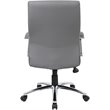 Pemberly Row Modern Faux Leather Upholstered Swivel Executive Chair in Gray