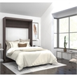 Pemberly Row Convenience Modern Wood Full Wall Bed in Bark Gray