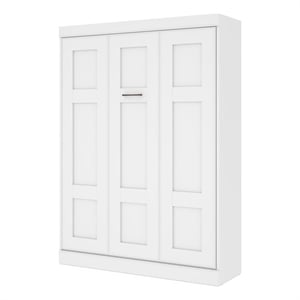 Pemberly Row Modern Wood Full Wall Bed with Hardware Included in White