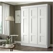 Pemberly Row Modern Wood Full Wall Bed with Hardware Included in White