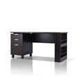 Pemberly Row Modern 3-Drawer Wood Writing Desk with Built in Espresso