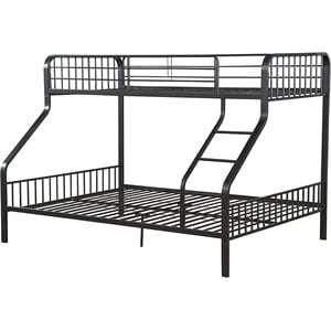 Pemberley Row Metal Gunmetal Gray Bunk Bed Rectangular RF Ladder 83&quotW x 63&quotD x 60&quotH