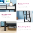 Pemberley Row Metal Gunmetal Gray Bunk Bed Rectangular RF Ladder 83