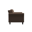 Pemberly Row Cushion Back Transitional Polyester Microfiber Loveseat in Brown