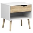 Pemberley Row Engineered Wood White and Oak Nightstand Rectangular 19.57