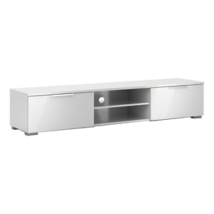 Pemberley Row Engineered Wood White TV Stand Rectangular Wire Management 67.99&quot Unassembled