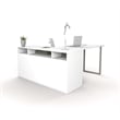 Pemberley Row Wood White Office Writing Desk L Shaped Reversible 59.3