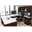 Pemberly Row U Shaped Computer Desk in Dark and White Chocolate