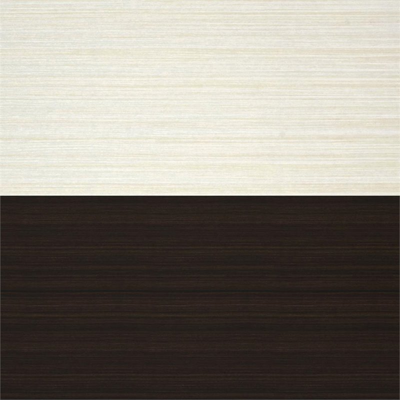 Pemberly Row U Shaped Computer Desk in Dark and White Chocolate