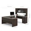 Pemberley Row Particle Board Dark Chocolate Computer Desk U-Shaped 93.6