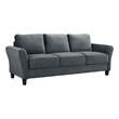 Pemberley Row Microfiber Dark Gray Sofa Rectangular Durable Upholstery 78.75