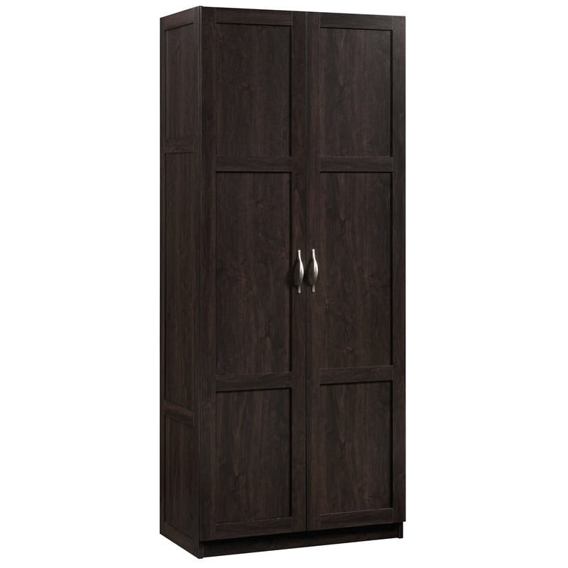 Pemberley Row Engineered Wood Cinnamon Cherry Storage Cabinet Rectangular Four Adjustable Shelves 71.5