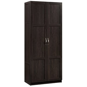 Pemberley Row Engineered Wood Cinnamon Cherry Storage Cabinet Rectangular Four Adjustable Shelves 71.5&quotH Unassembled