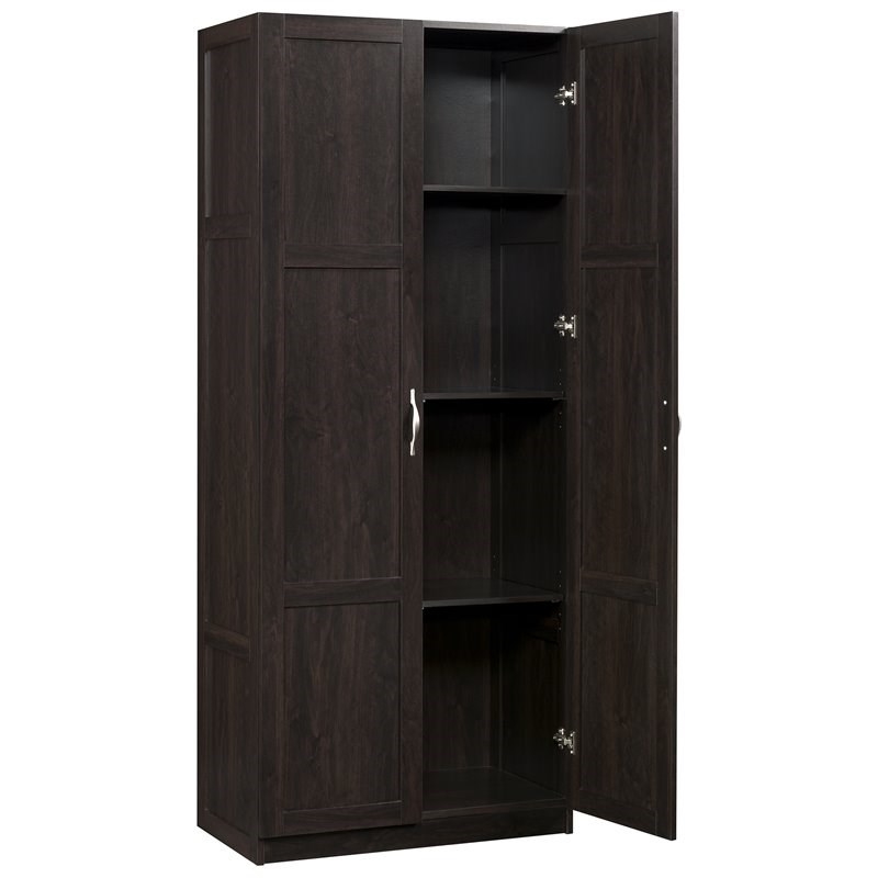 Pemberley Row Engineered Wood Cinnamon Cherry Storage Cabinet Rectangular Four Adjustable Shelves 71.5