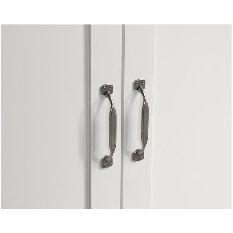 Pemberly Row Contemporary Engineered Wood Storage Cabinet in White