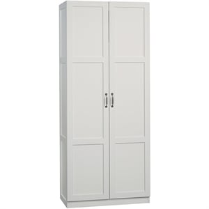 Pemberly Row Contemporary Engineered Wood Storage Cabinet in White