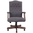 Pemberley Row Commercial Grade Linen Slate Gray Executive Chair High-Back Button-Tufted 47
