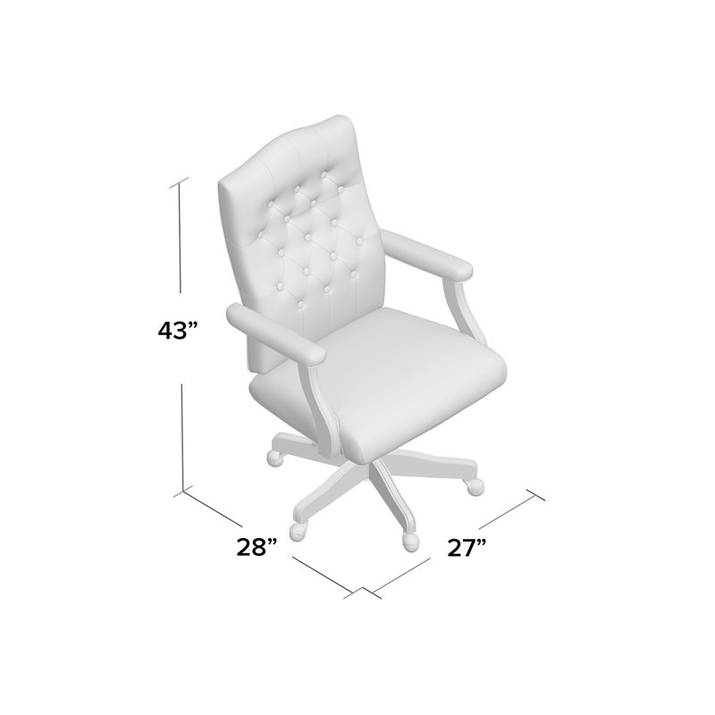 Pemberley Row Commercial Grade Linen Slate Gray Executive Chair High-Back Button-Tufted 47