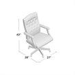 Pemberley Row Commercial Grade Linen Slate Gray Executive Chair High-Back Button-Tufted 47