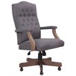 Pemberley Row Commercial Grade Linen Slate Gray Executive Chair High-Back Button-Tufted 47