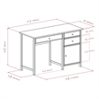 Pemberly Row Transitional Composite Wood Office Writing Desk in Black